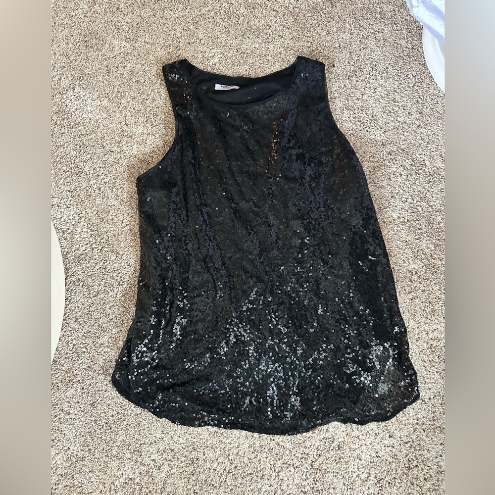 Zeagoo Black Sequin Tank Top